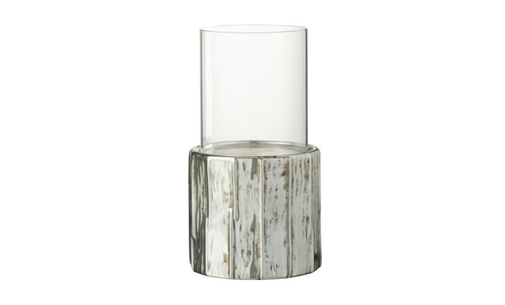 Ary Candle Holder Clay Silver M