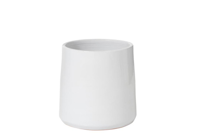 Flower Pot Round White L