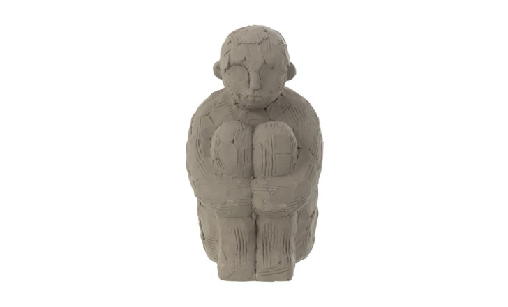 Figure Sitting Cement Grey L