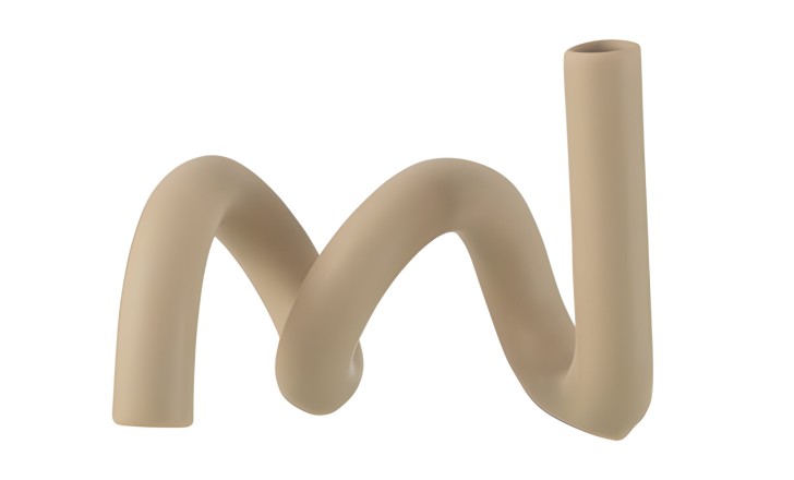 Candle Holder Twist Beige