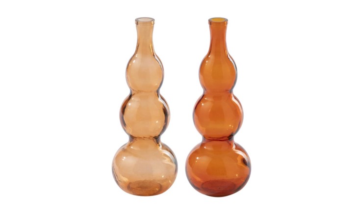 Vase Dark Orange/Orange Set Of 2