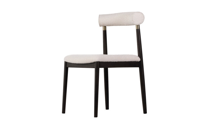 Naomi Dining Chair Dark oak / Ivory boucle