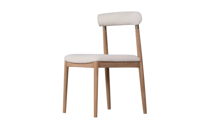 Naomi Dining Chair Light oak / Ivory boucle