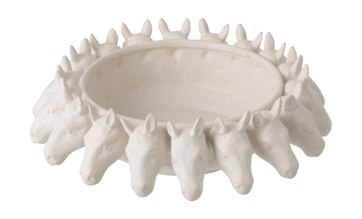 Horse Decorative Bowl Off-White H11 cm