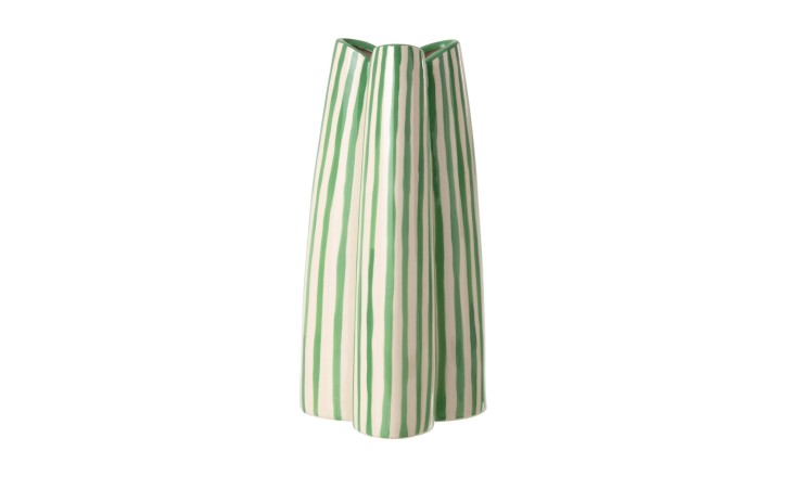 Striped Vase Off-White/Green L