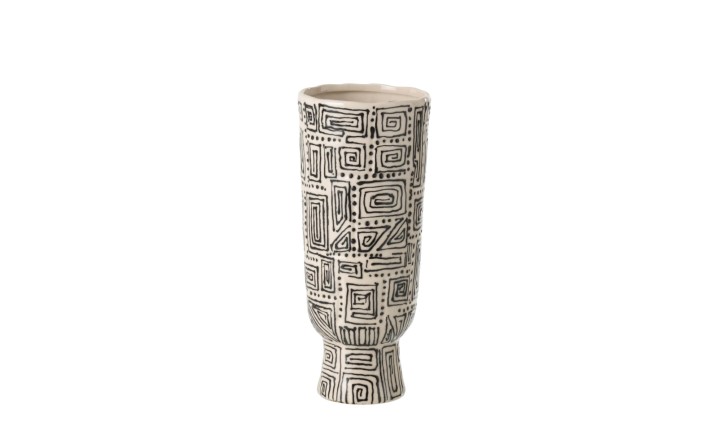 Pattern Vase Off-White/Black S