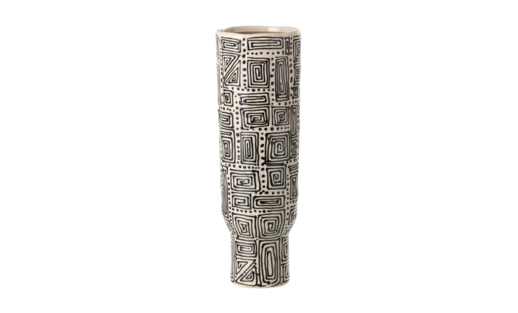 Pattern Vase Off-White/Black L