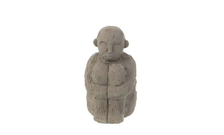 Figure Sitting Cement Grey S (10,5x12x18cm)
