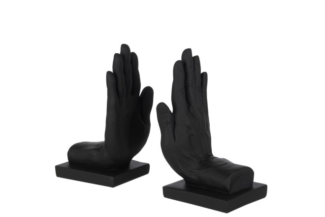 Bookend Hands Black (12x11x21,5cm) Set Of 2