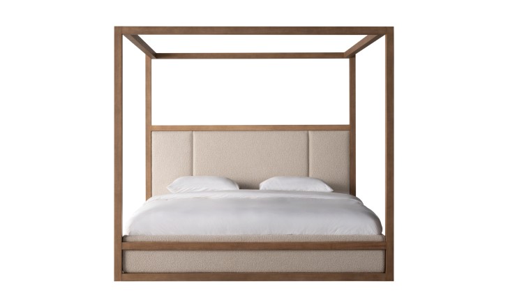 Willow Canopy Bed 180x200 cm (Fabric: FIORD PLAIN col.102; LEGS - ML09 CAPPUCCINO (ash))