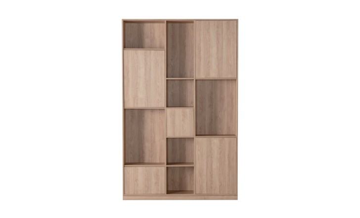 Chess Bookshelf 5-Facades and Back Wall (Color: Sand Oak (Egger))