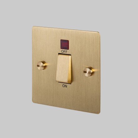 45A DP Cooker Switch with neon - Brass - Black interior