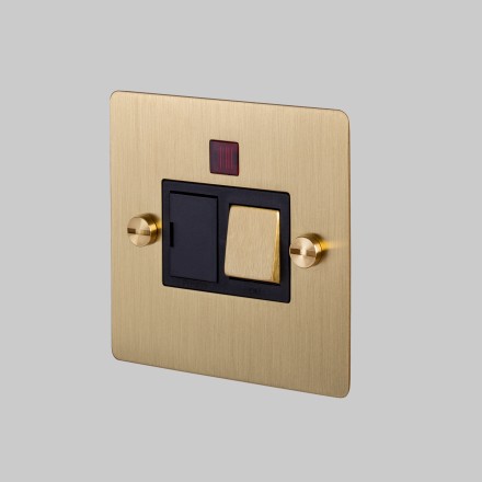 13A DP Switched FCU with neon - Brass - Black Interior