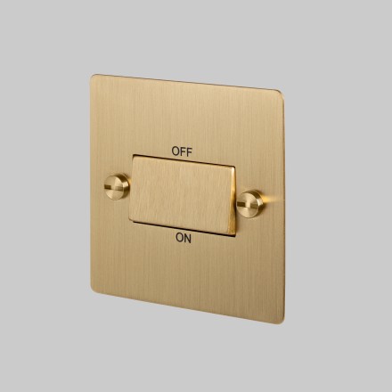 Triple Pole Fan Switch - Brass - Black interior