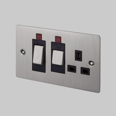 Cooker Control Unit with neon - Steel - Black interior