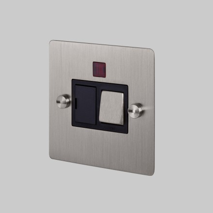 13A DP Switched FCU with neon - Steel - Black interior