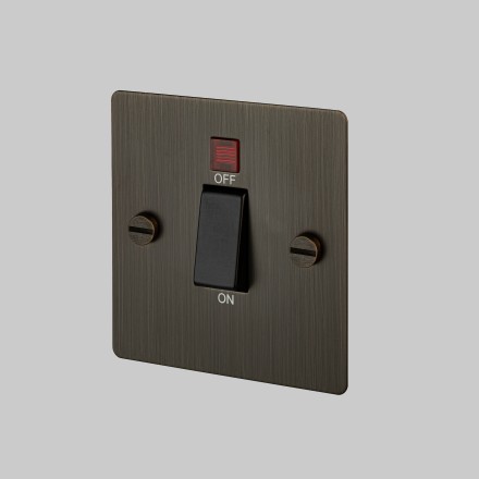 45A DP Cooker Switch with neon - Smoke - Black interior