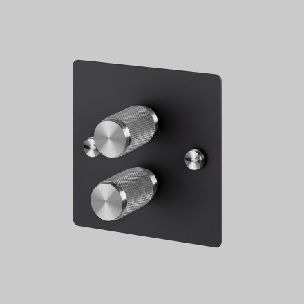 2G Dimmer 120W Black Steel Detail [EL221P]