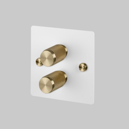 2G Dimmer 120W White Brass Detail [EL230P]