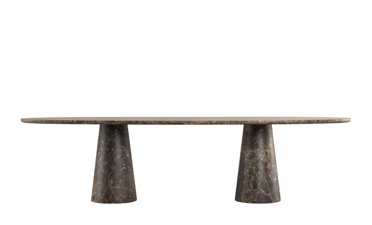 Uno Dark Emperador Oval Dining Table 300 cm