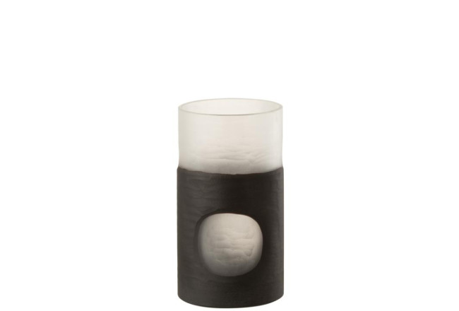 Circulo Vase Glass Black/Tr S