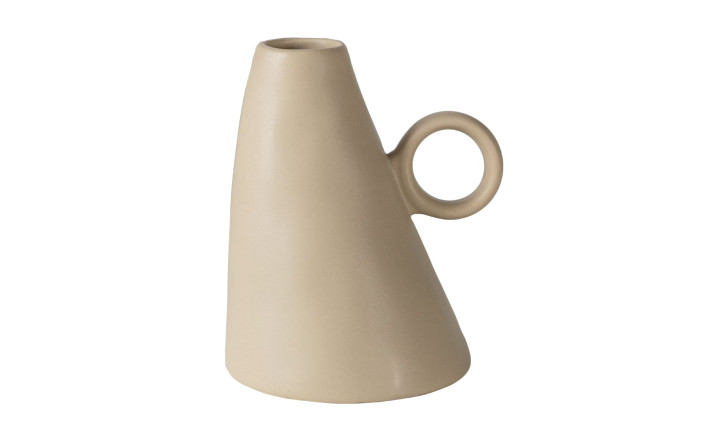 Inclined Vase Ceramic Beige