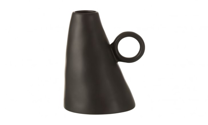 Inclined Vase Ceramic Black