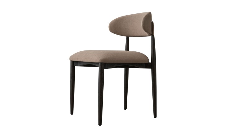 Bradley Dining Chair Dark (Linen Latte)