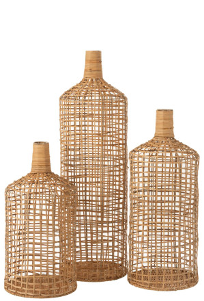 Vase Bamboo Natural Set of 3