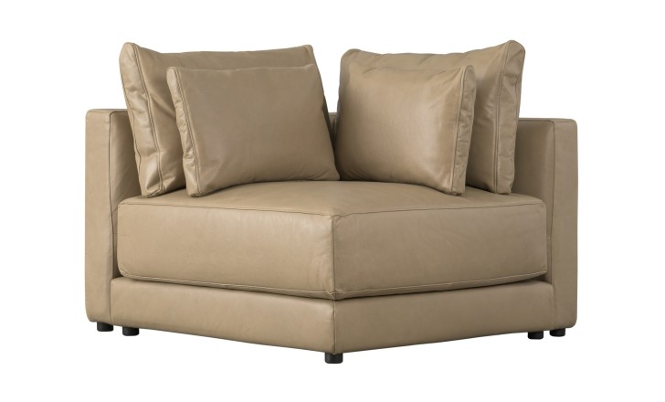 Narvik Mix Leather Corner Section Sofa (Fossil leather)