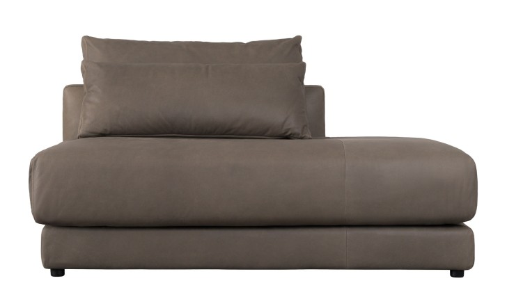 Narvik Mix Leather Ottoman Section Sofa Left Arm (Flint leather)