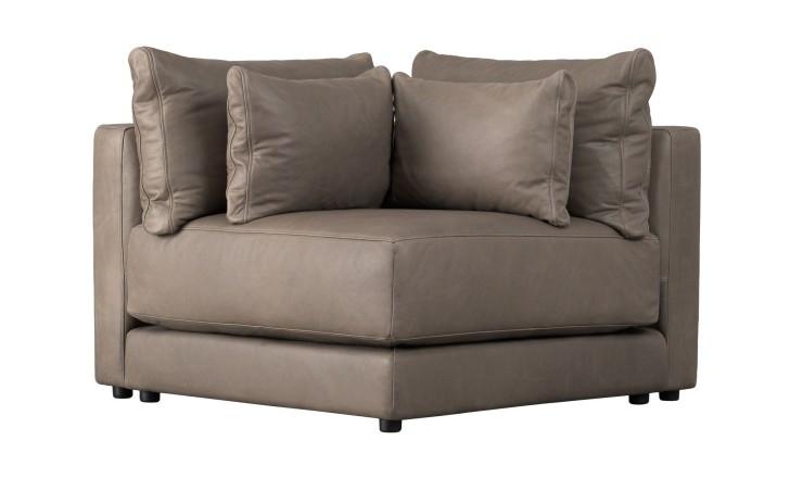 Narvik Mix Leather Corner Section Sofa (Flint leather)