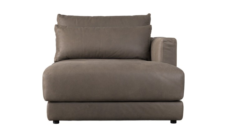 Narvik Mix Leather Canape Lounge Sofa Right Arm (Flint leather)