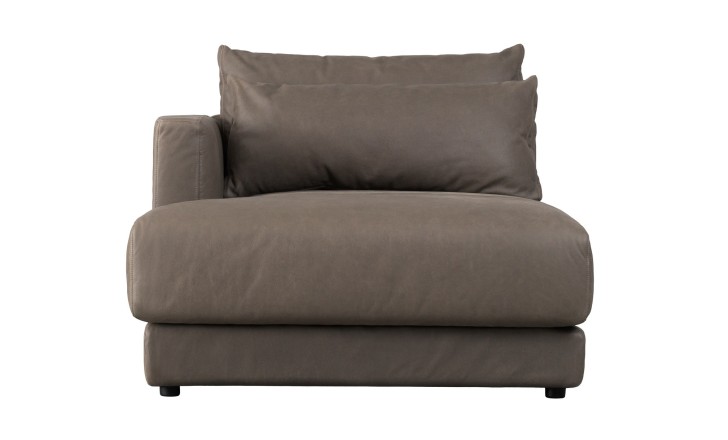 Narvik Mix Leather Canape Lounge Sofa Left Arm (Flint leather)