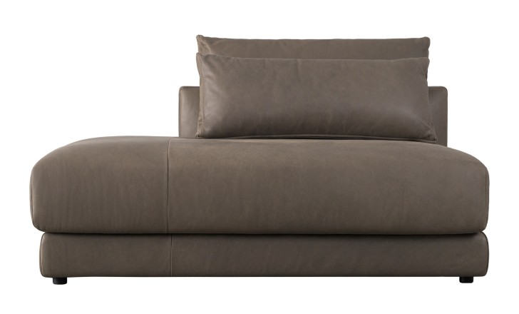 Narvik Mix Leather Ottoman Section Sofa Right Arm (Flint leather)