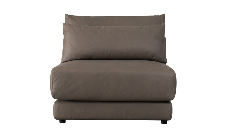 Narvik Mix Leather 1-Seater Section Sofa (Flint leather)