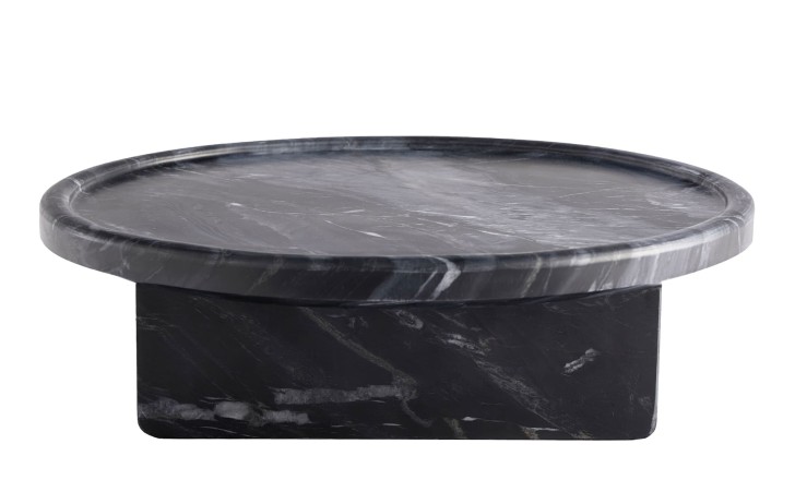 Cove Black Marble Tray Table