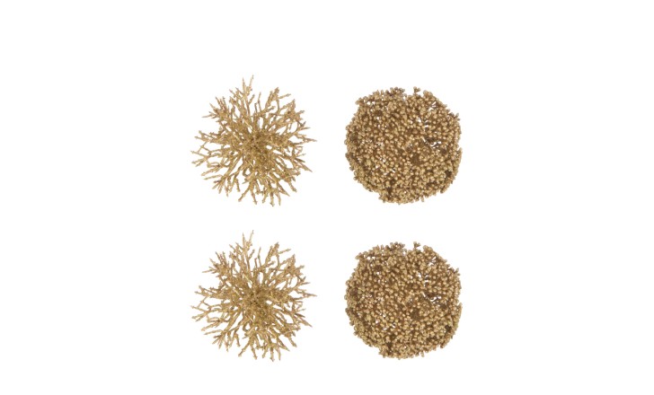 Ball Hanger Corals Gold Box Of 4