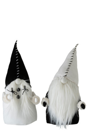 Santa Claus Black/White Assortment Of 2 (18x30x47cm)