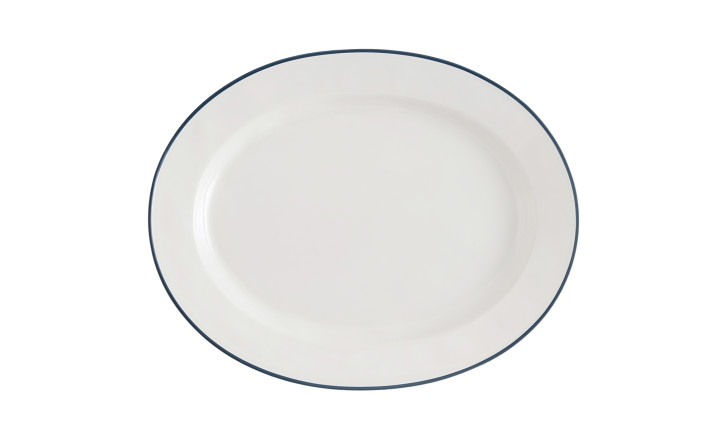 Oval Platter Beja White-Blue 40 cm