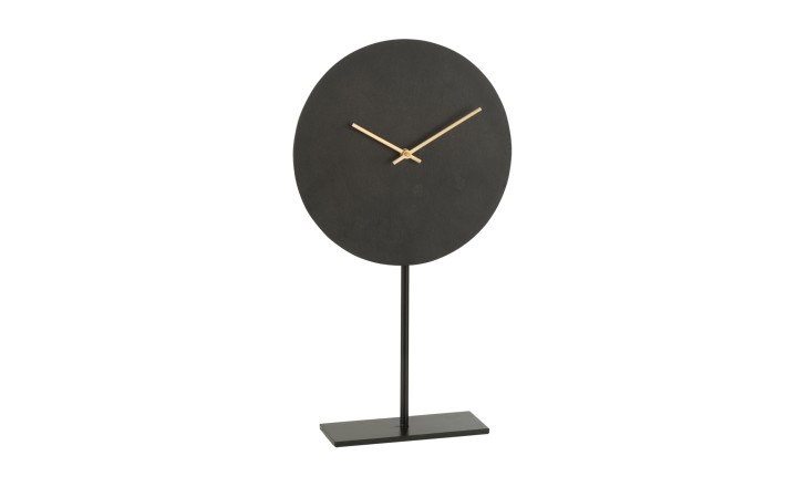 Clock On Foot Metal Black