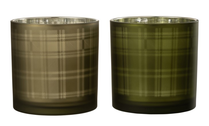 Hurricane Rectangle Glass Green L Assortment of 2