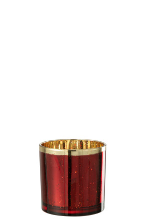 Hurricane Gold Rim Red Glass L