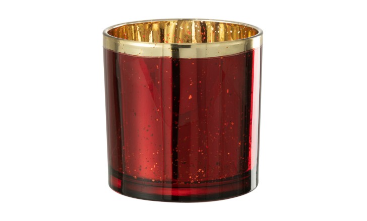 Hurricane Gold Rim Red Glass L