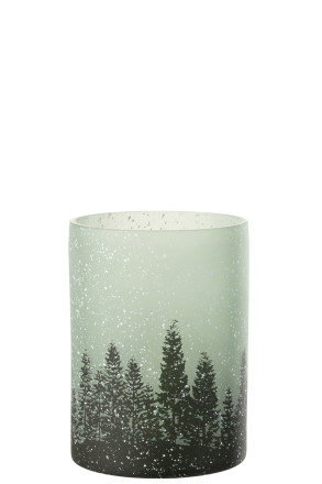 Hurricane Tree Green Snow Glass XL Assortment of 2