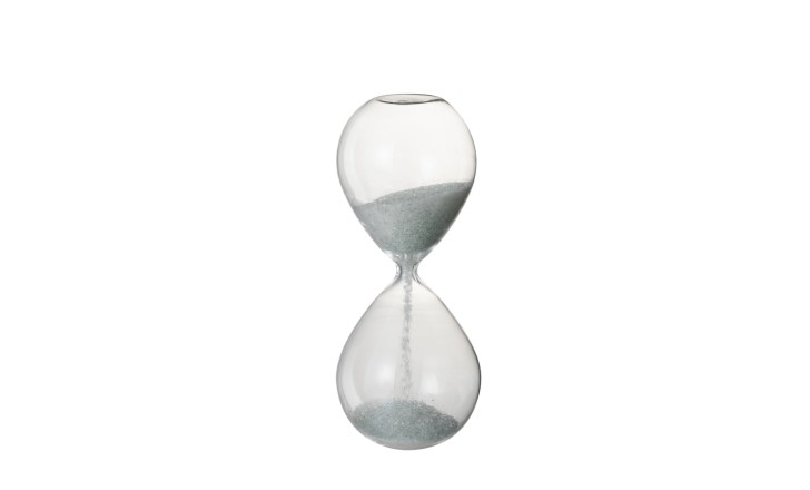 Hourglass Pearls Glass White S