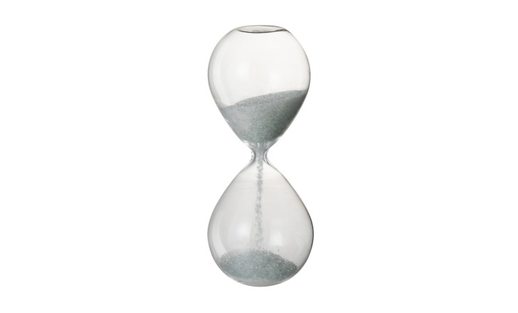 Hourglass Pearls Glass White M