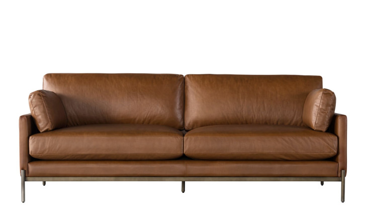 Gibson Leather Sofa (Old saddle Color)