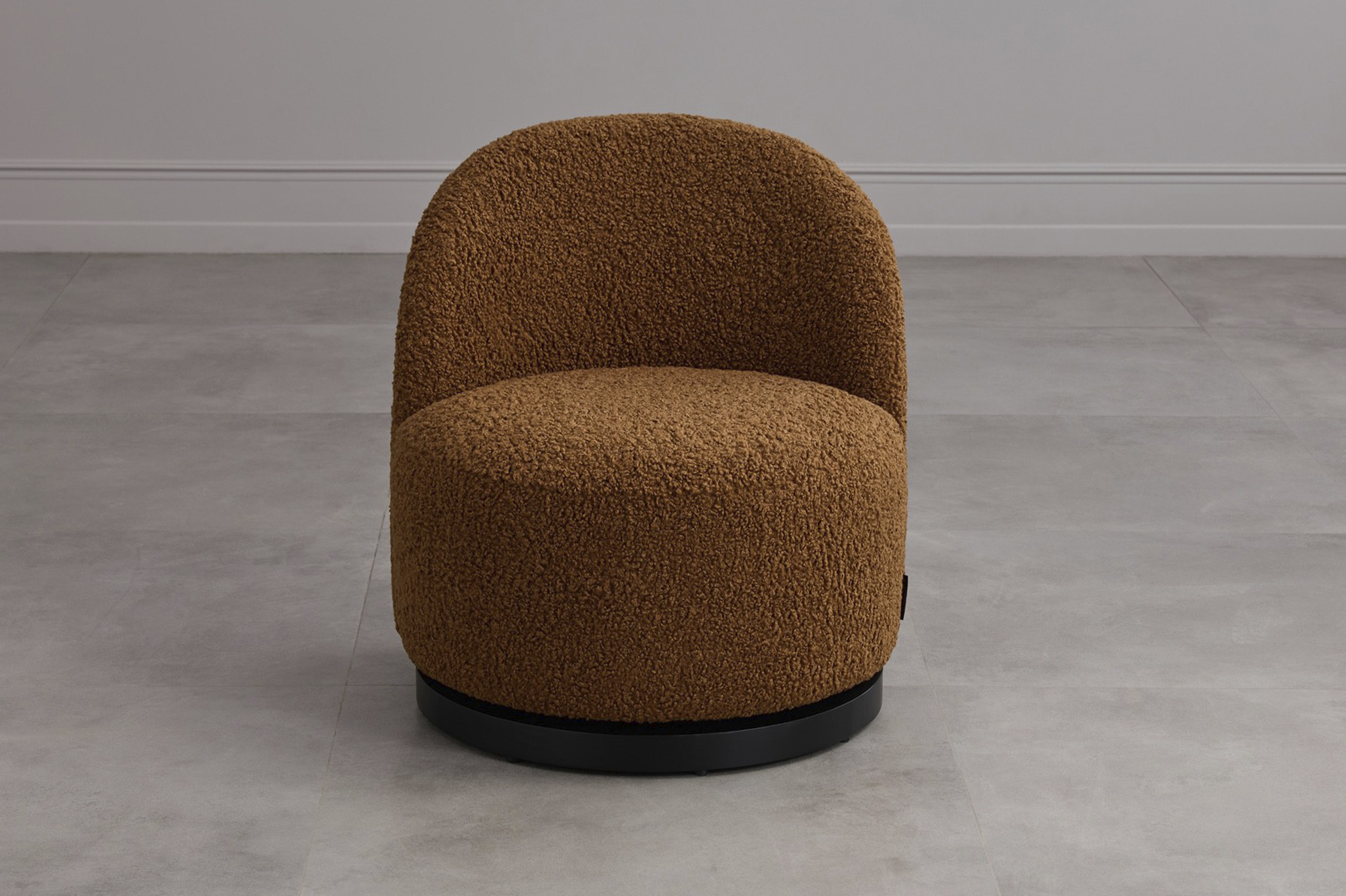 Aura Swivel Armchair in rust teddy, AED 2,190
