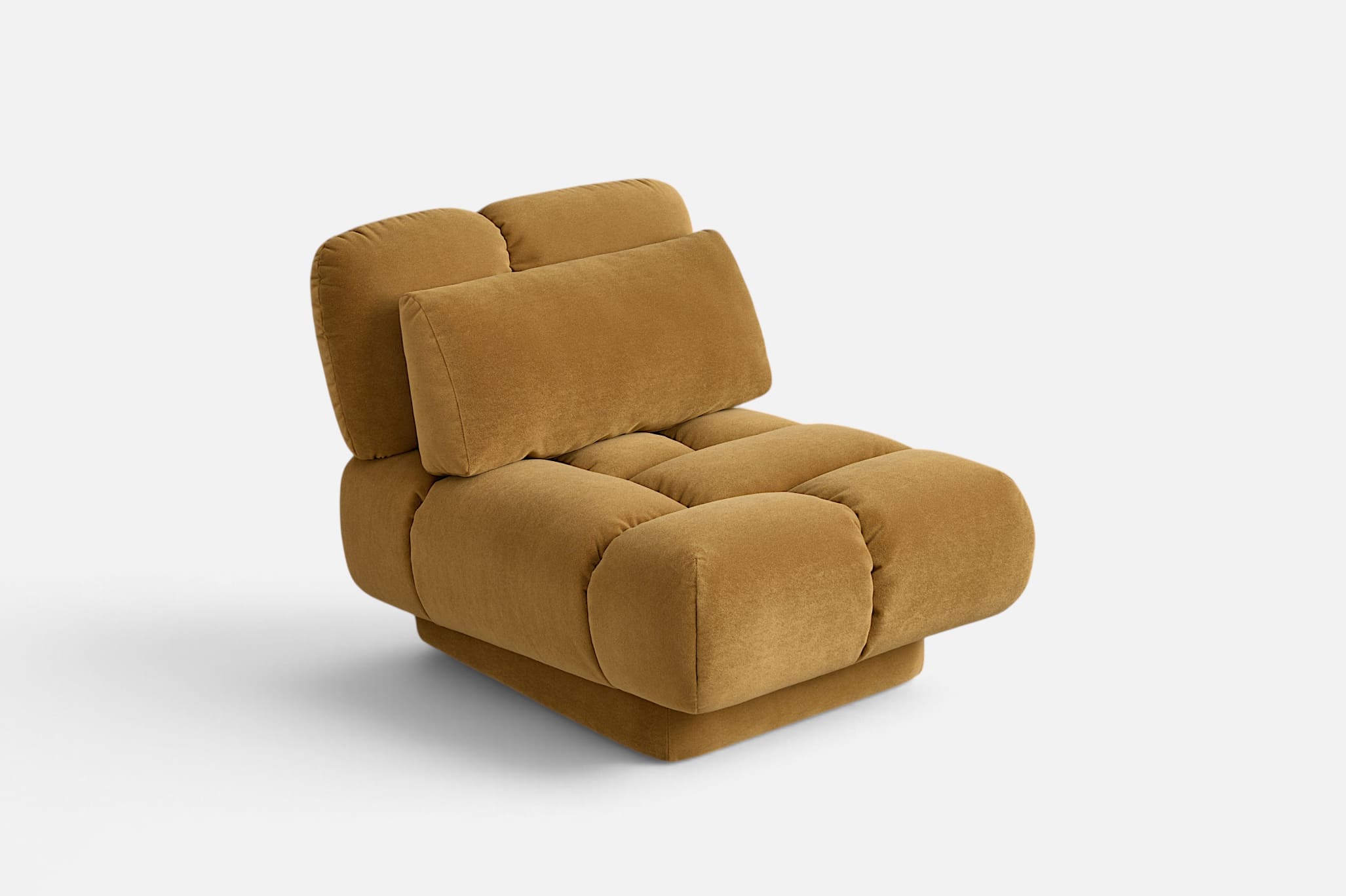 Bubble in Amber, a plain cube softened into cushions